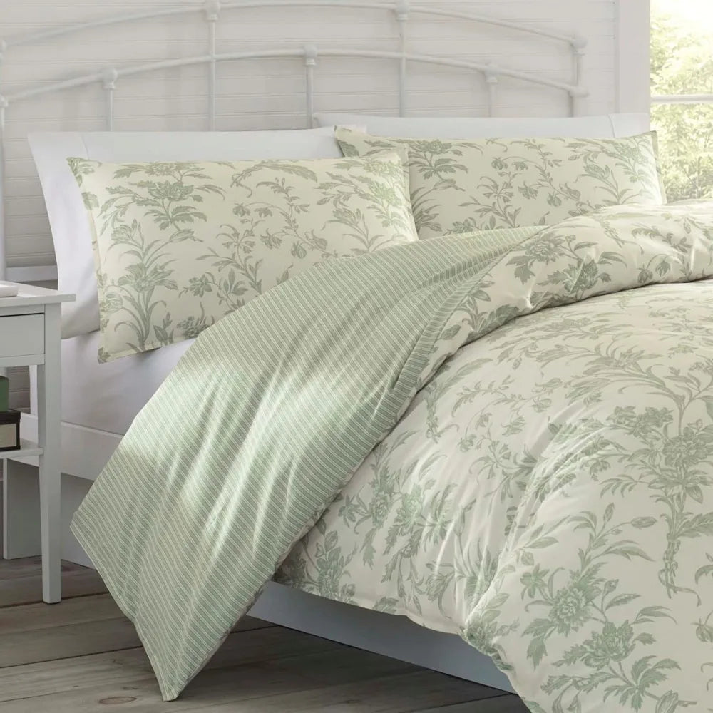 Twin Size Comforter Set Reversible Cotton Bedding