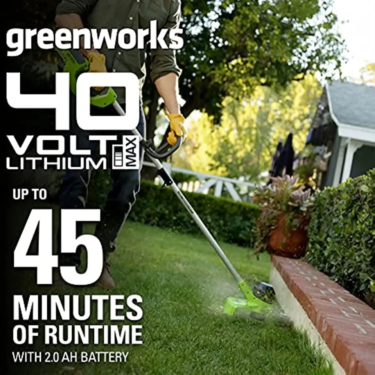 Greenworks 40V 12" Cordless String Trimmer 2.0Ah Battery  Charger Included