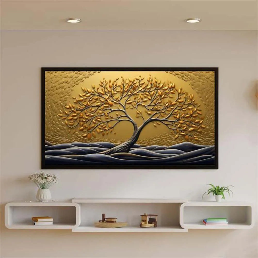 Abstract Tree of Life Art Print Posters Canvas Painting Luxury Gold Tree Wall Art Picture for Living Room Landscape Home Decor