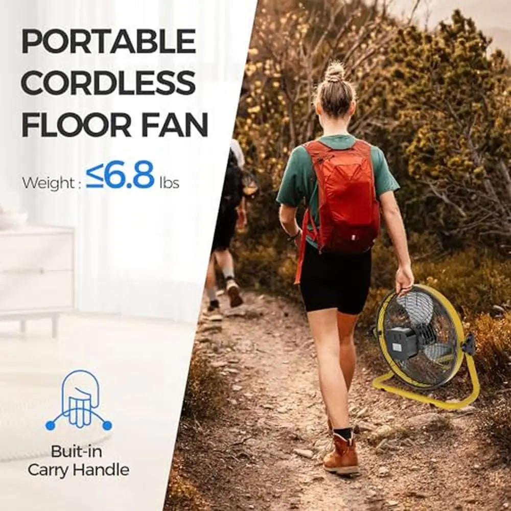 Rechargeable Cordless Metal Blade Portable Fan Camping Travel Tent Battery Operated High Velocity Floor Fan Outdoor with USB