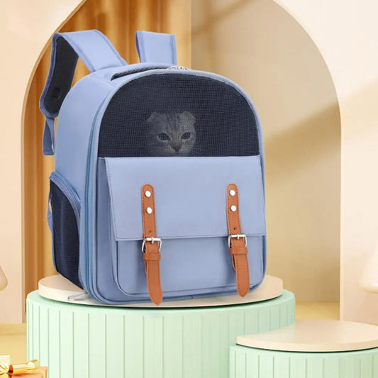 Pet Carrying Bag  Convenient Zipper Closure Portable  Oxford Cloth Cat Backpack Outdoor Supply