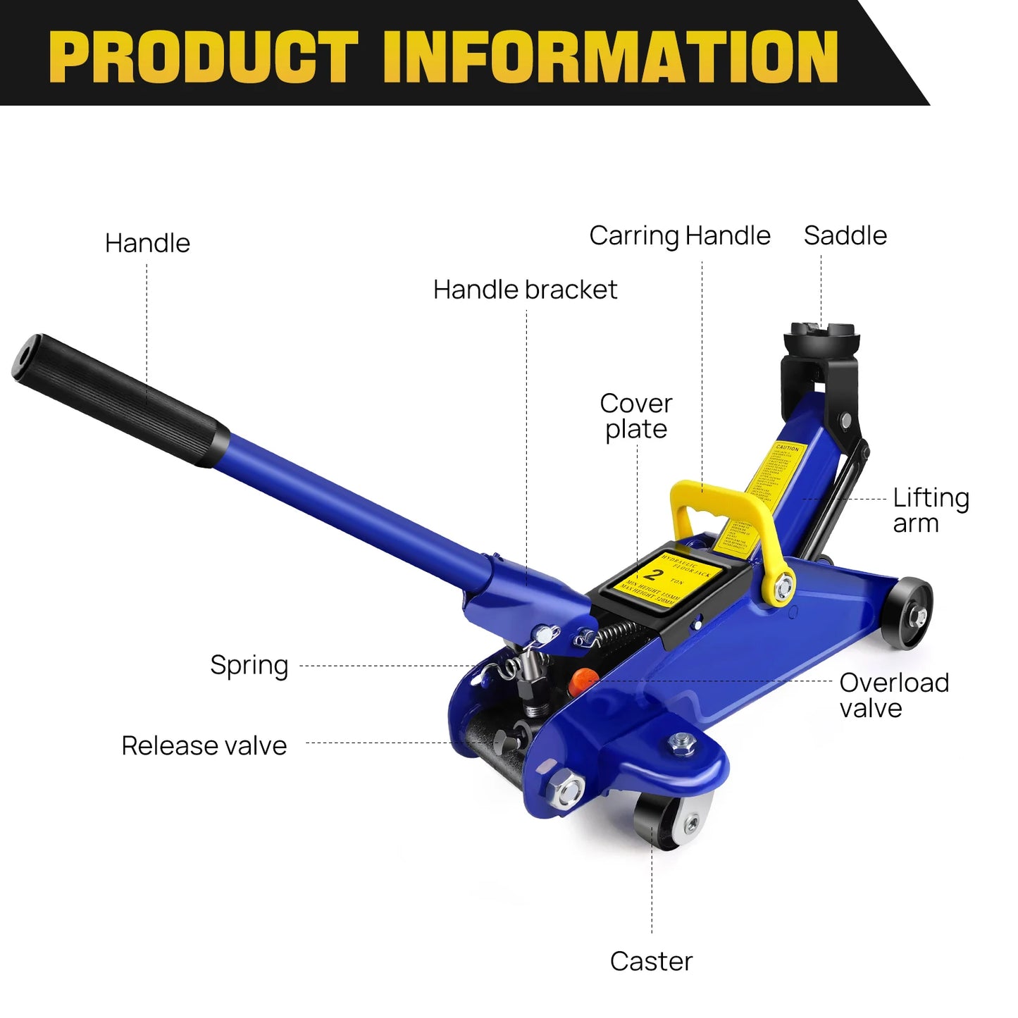 DayPlus Hydraulic Trolley Floor Jack Heavy Duty 2 Ton Low Profile Lifting for Car Van Garage Tyre Repair Change Tire Emergency