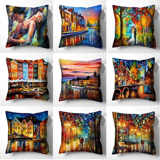 Art painting pillow sleeve decorative sofa decoration living room  cover housse de coussin 40x40  covers