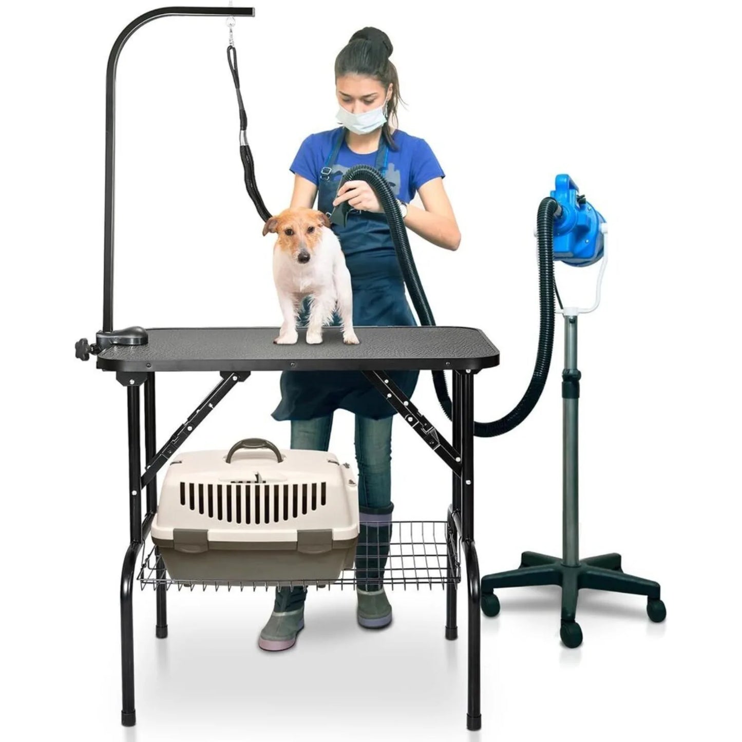 US 32"/36in./46in Dog Grooming Table Adjustable Pet Cat Grooming Table w/Arm Noose Mesh Tray pet accessories dog grooming