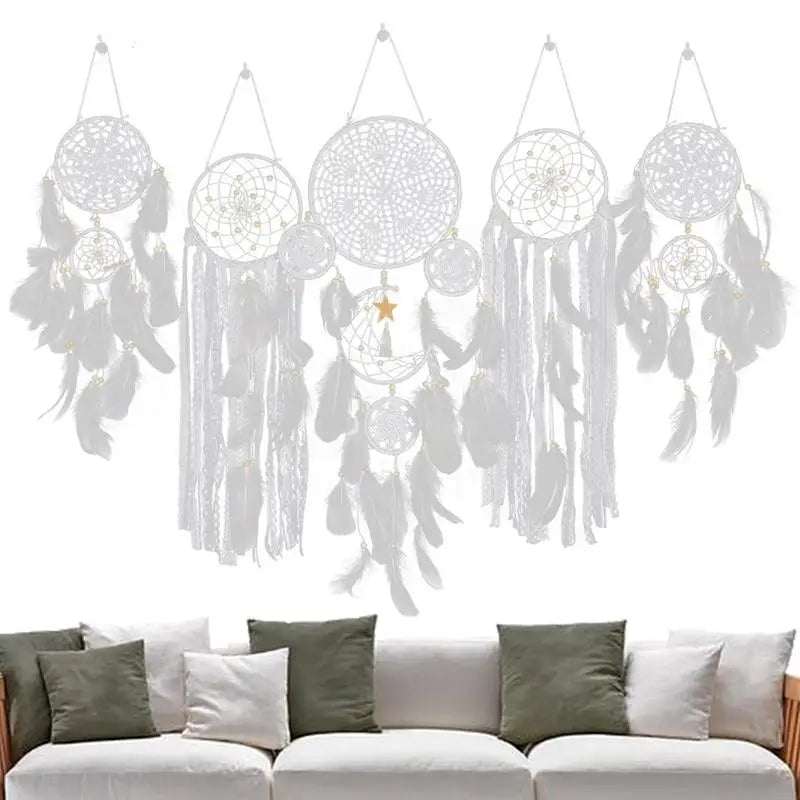 5pcs/set Dream Catchers Home Decor Boho Handmade Macrame Dream Catchers Wall Art Hangings Ornaments For Baby Room Nursery