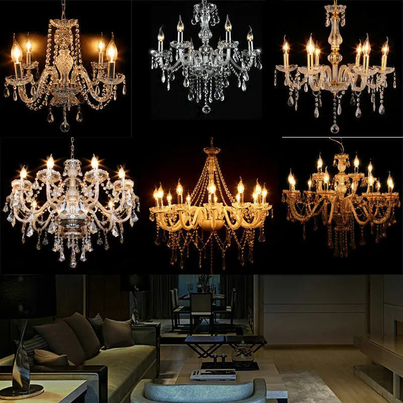 Yonntech 4/6/8/10/15 arms Lights Crystal Chandelier Pendant Ceiling Light Chandelier Lamp Living room light Vintage