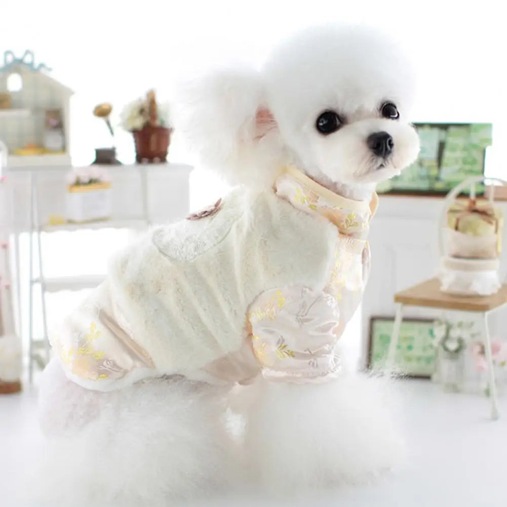 Soft Fabric Pet Clothes Pet Cotton Clothes Exquisite Dog Tang Suit Winter Costume Fine Workmanship Happy New Year Pet Clothes