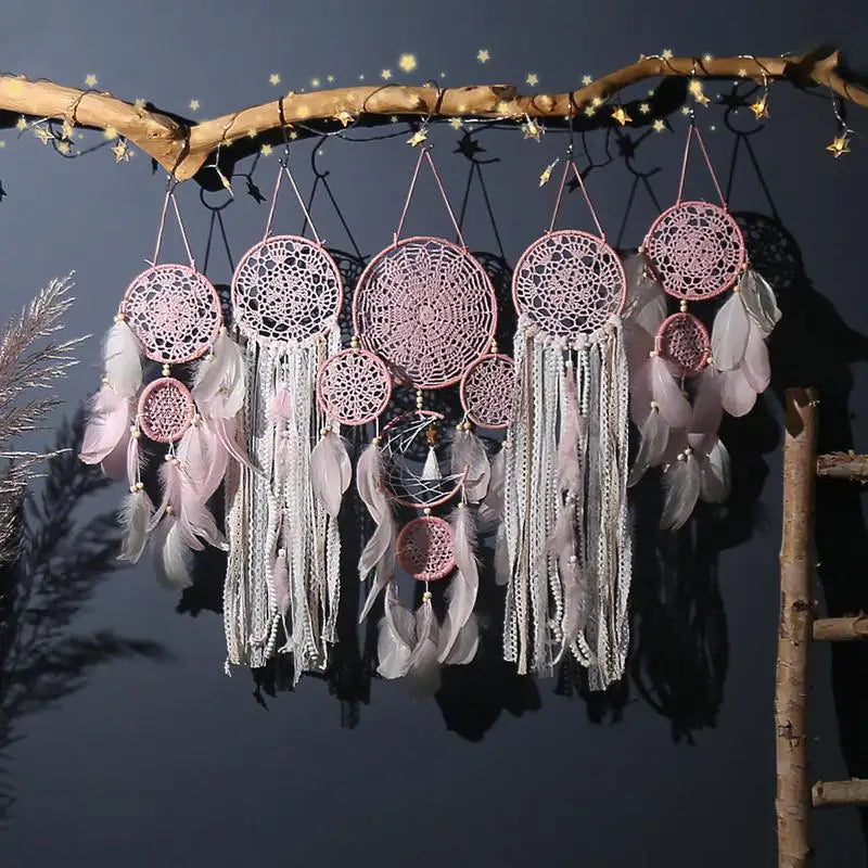 5pcs/set Dream Catchers Home Decor Boho Handmade Macrame Dream Catchers Wall Art Hangings Ornaments For Baby Room Nursery