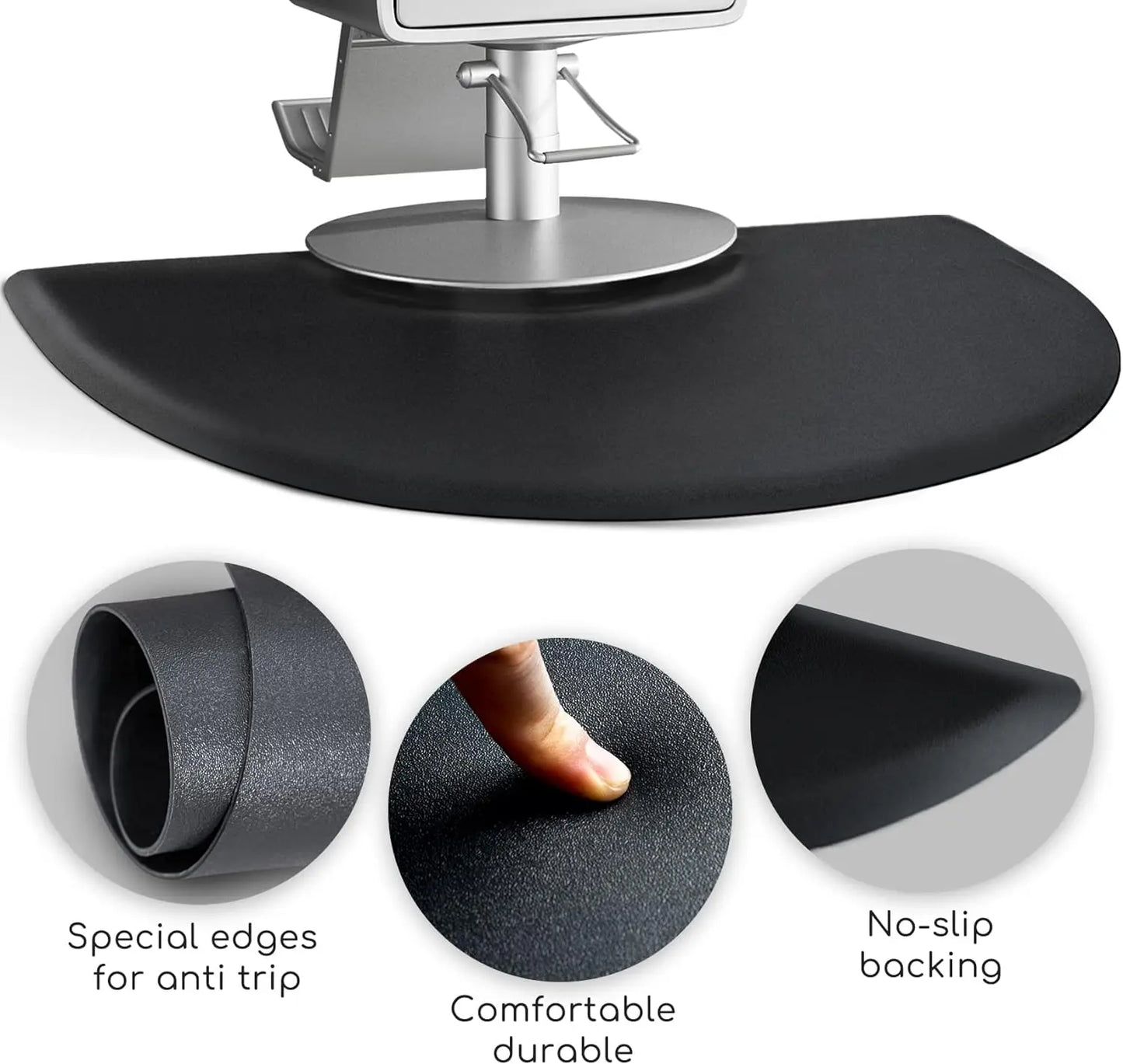 Black Semi Circle Salon mats for Hair Stylist