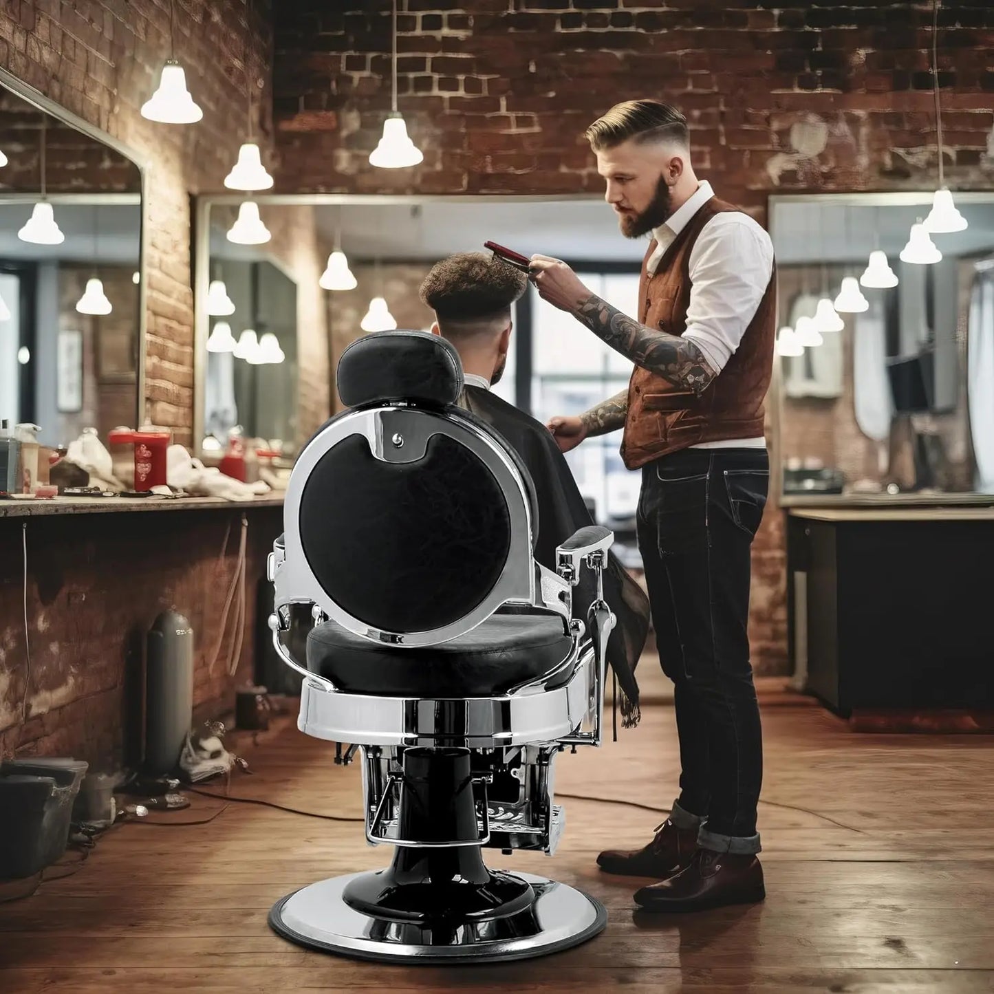 Heavy Duty Recline Barber Chair