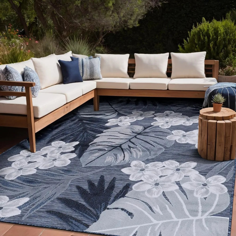 Outdoor Rug, Patio Decor, Kitchen, and Entryway Rugs, Washable Stain Resistant Outside, Outdoor Rug